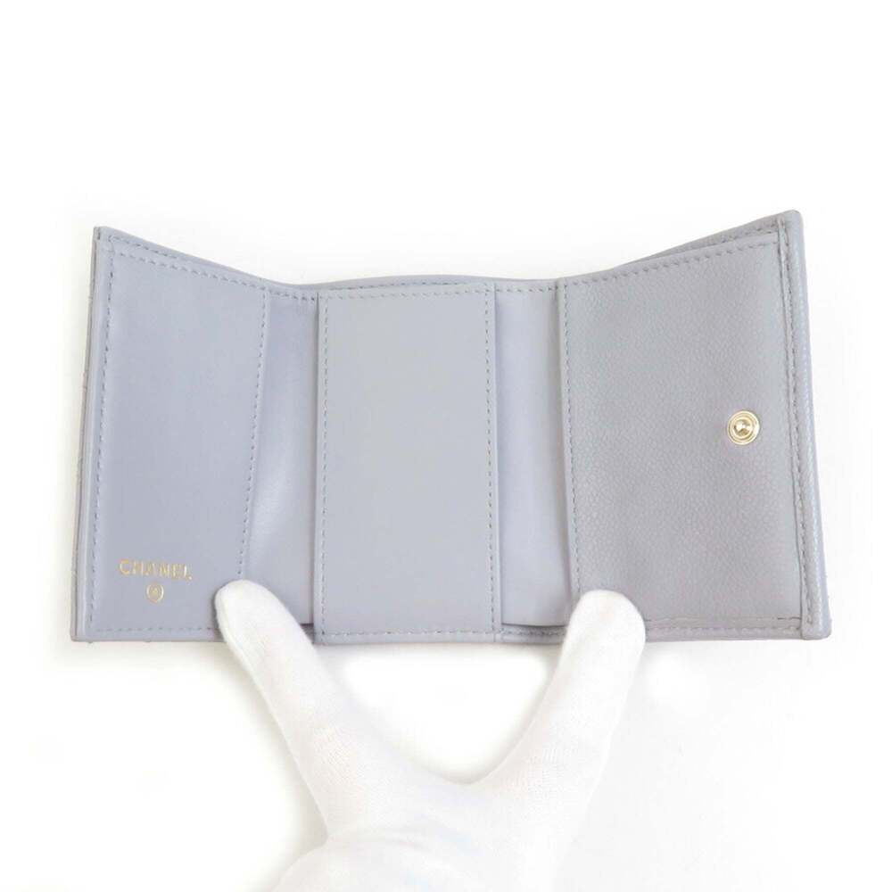 CHANEL Gray Caviar Leather Wallet - Picture 3 of 5